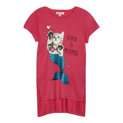Girls' pink 'Born A Mermaid' t-shirt